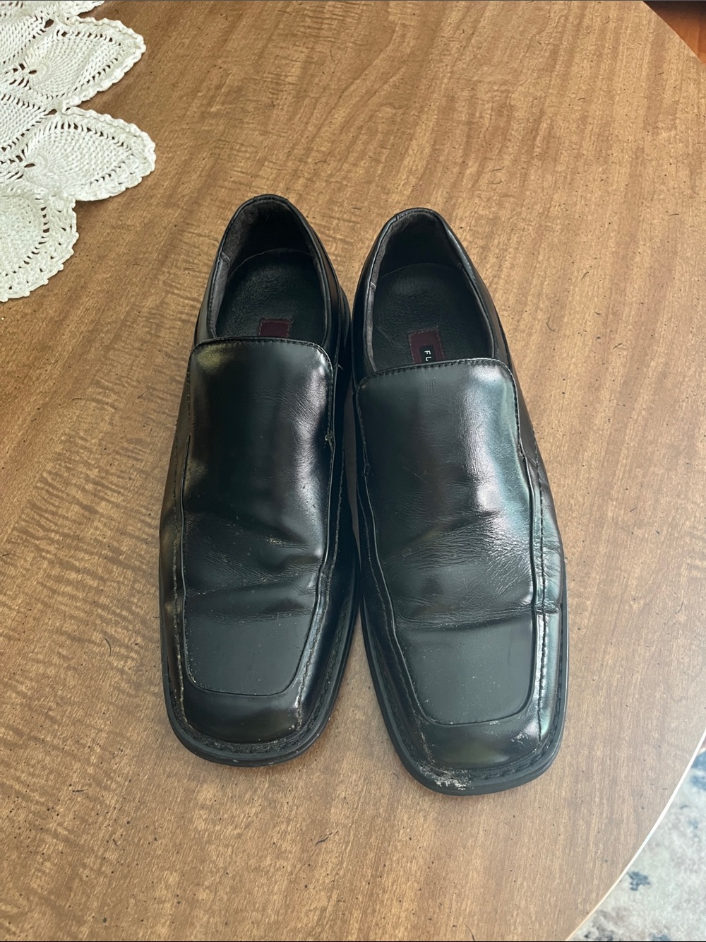 Florsheim Black Leather Slip-On Loafers
